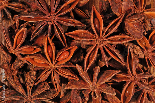 Star anise close up