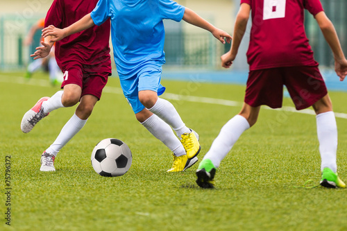 Football match for children. Training and soccer game tournament © matimix