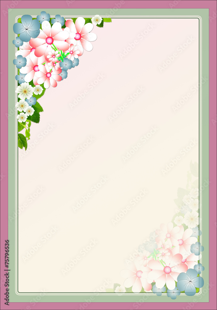 Obraz premium Frame with flowers.