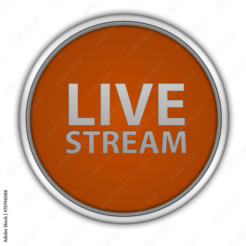 Live stream circular icon on white background Live stream circular icon on white background