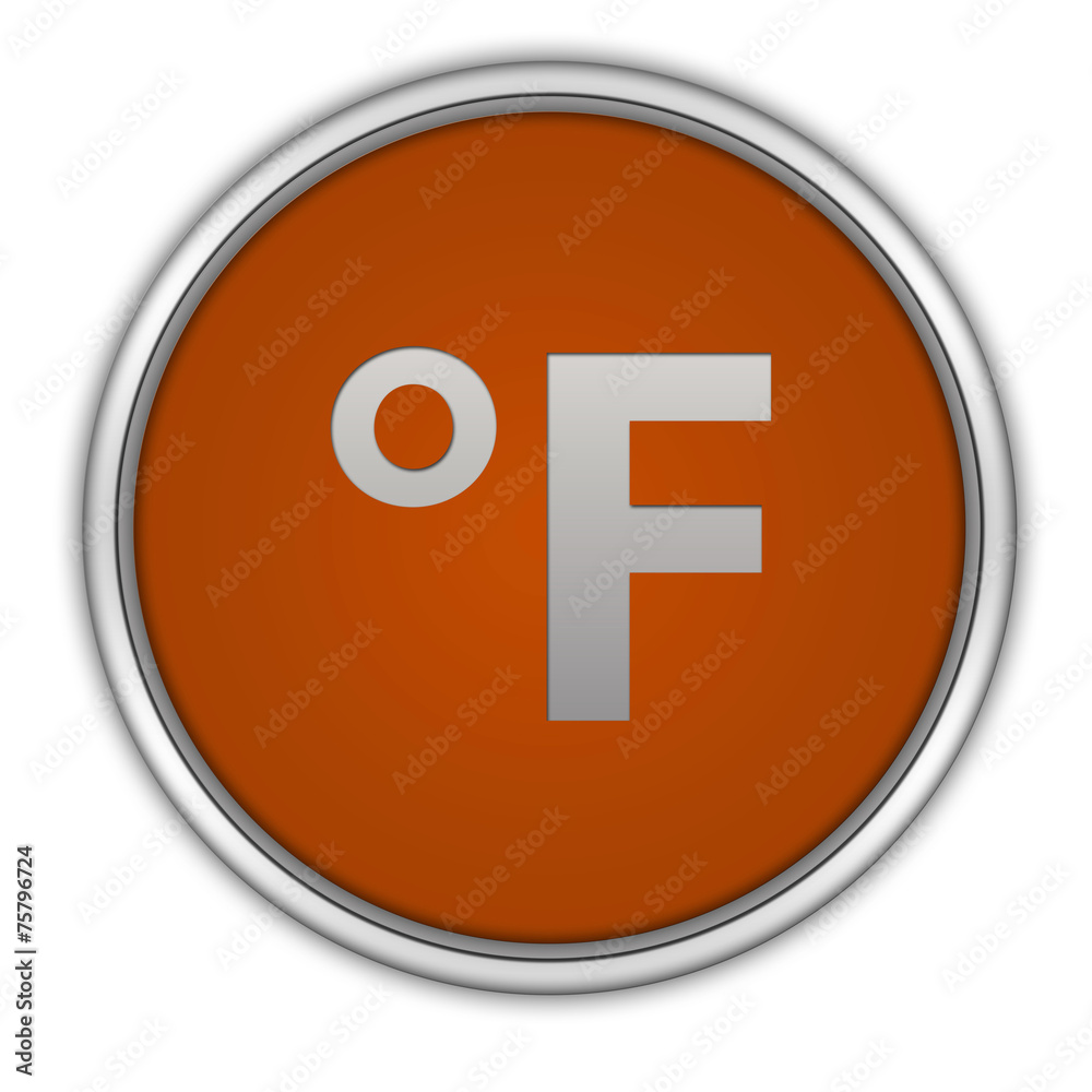 fahrenheit circular icon on white background fahrenheit circular icon on white background