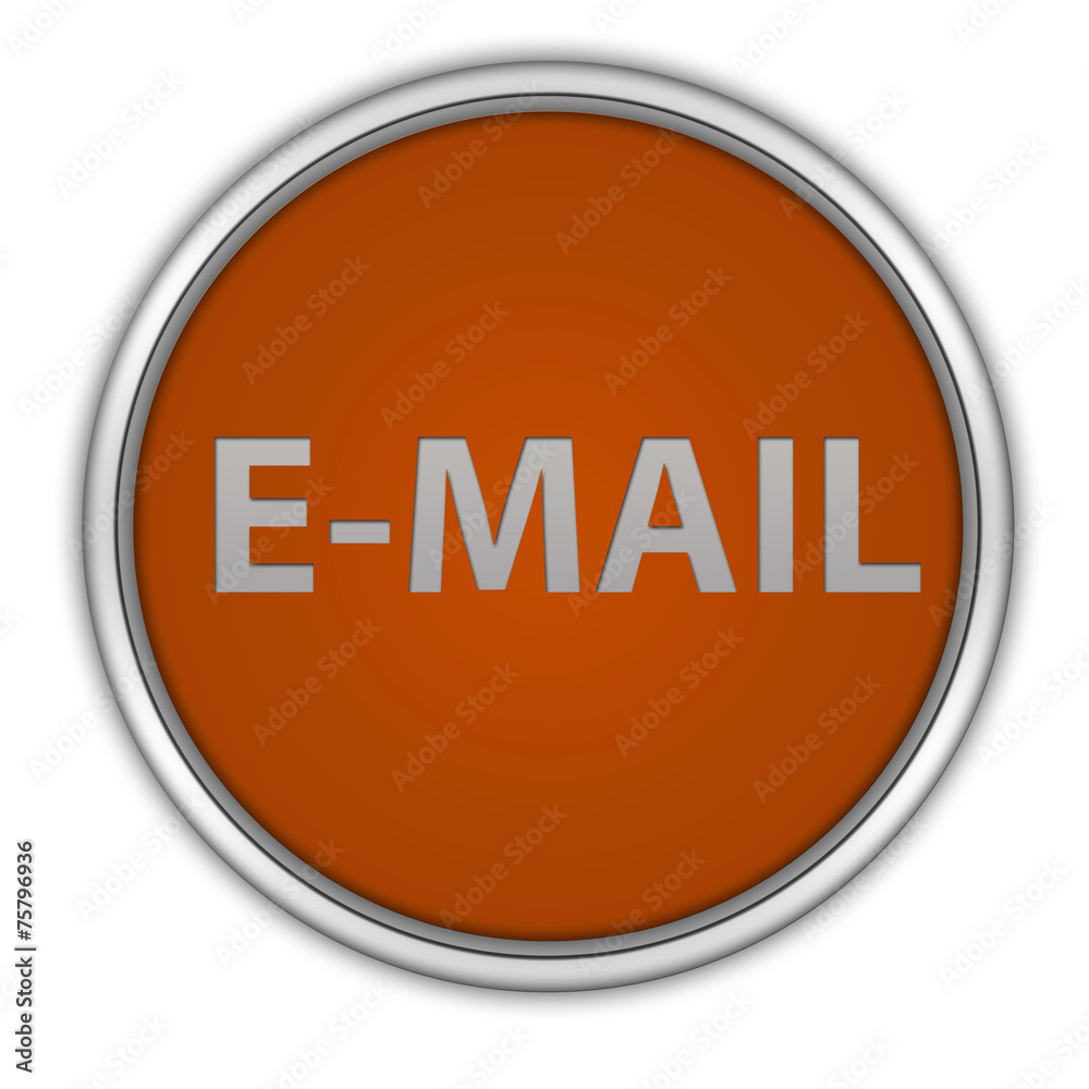 E-mail circular icon on white background E-mail circular icon on white background
