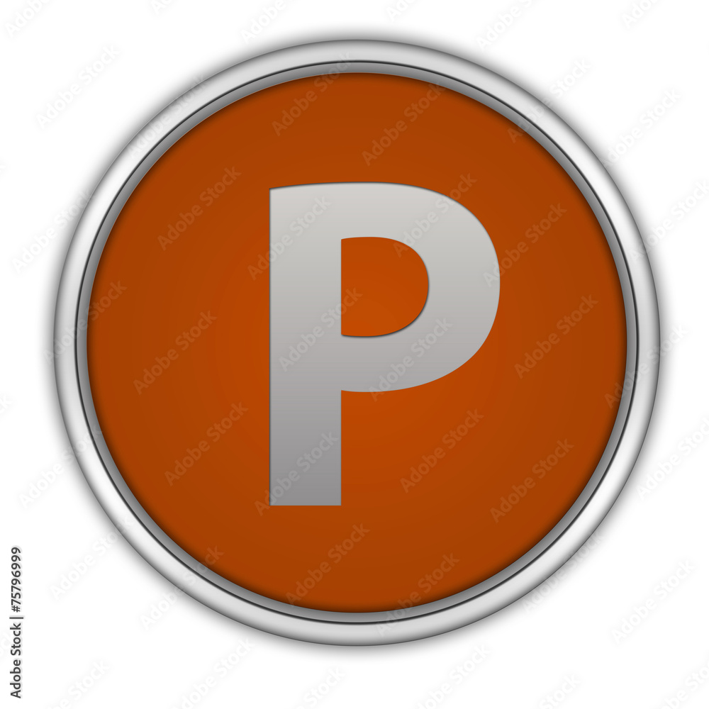 Parking circular icon on white background Parking circular icon on white background