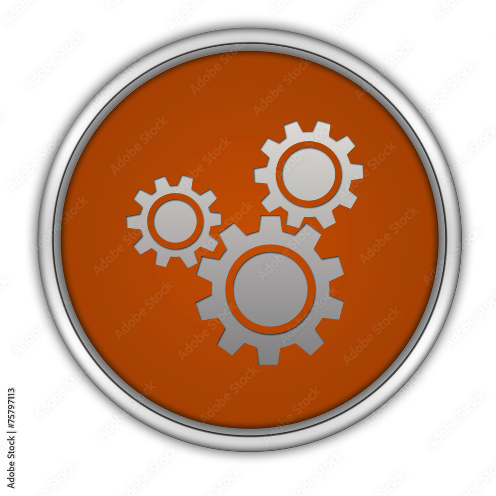 Settings circular icon on white background Settings circular icon on white background