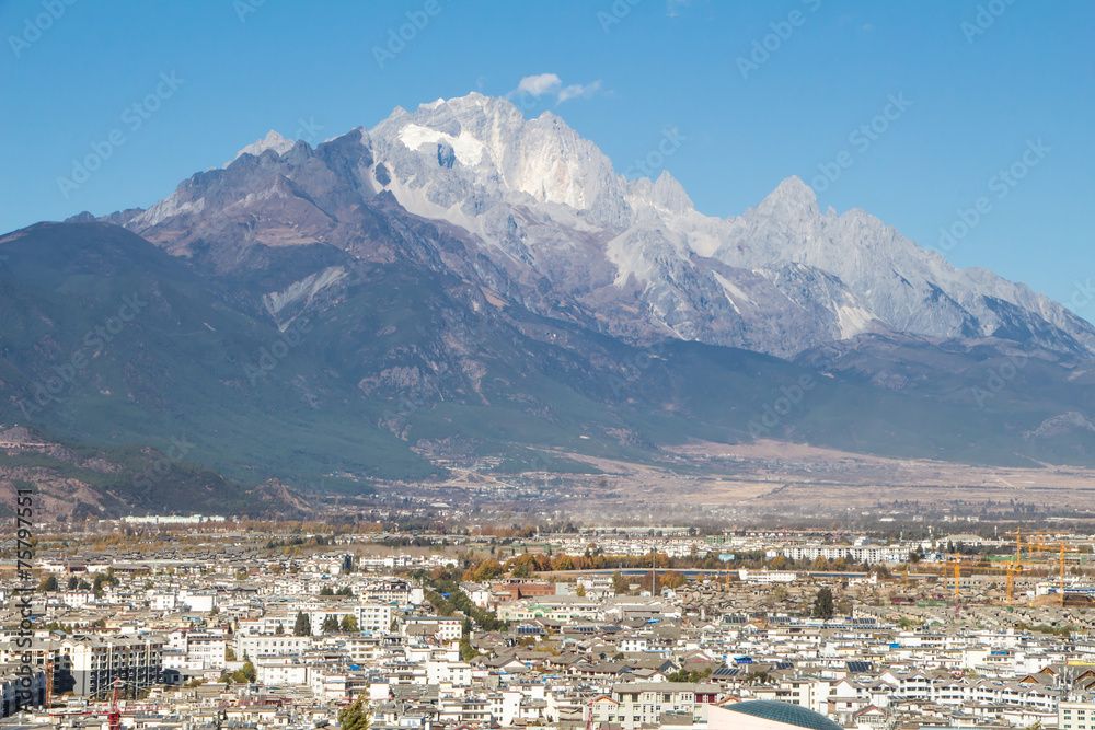 the roof of Lijiang City mountain View