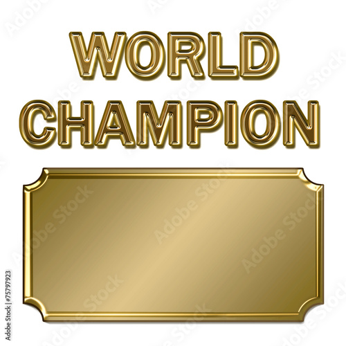 World Champion award with plaque photo