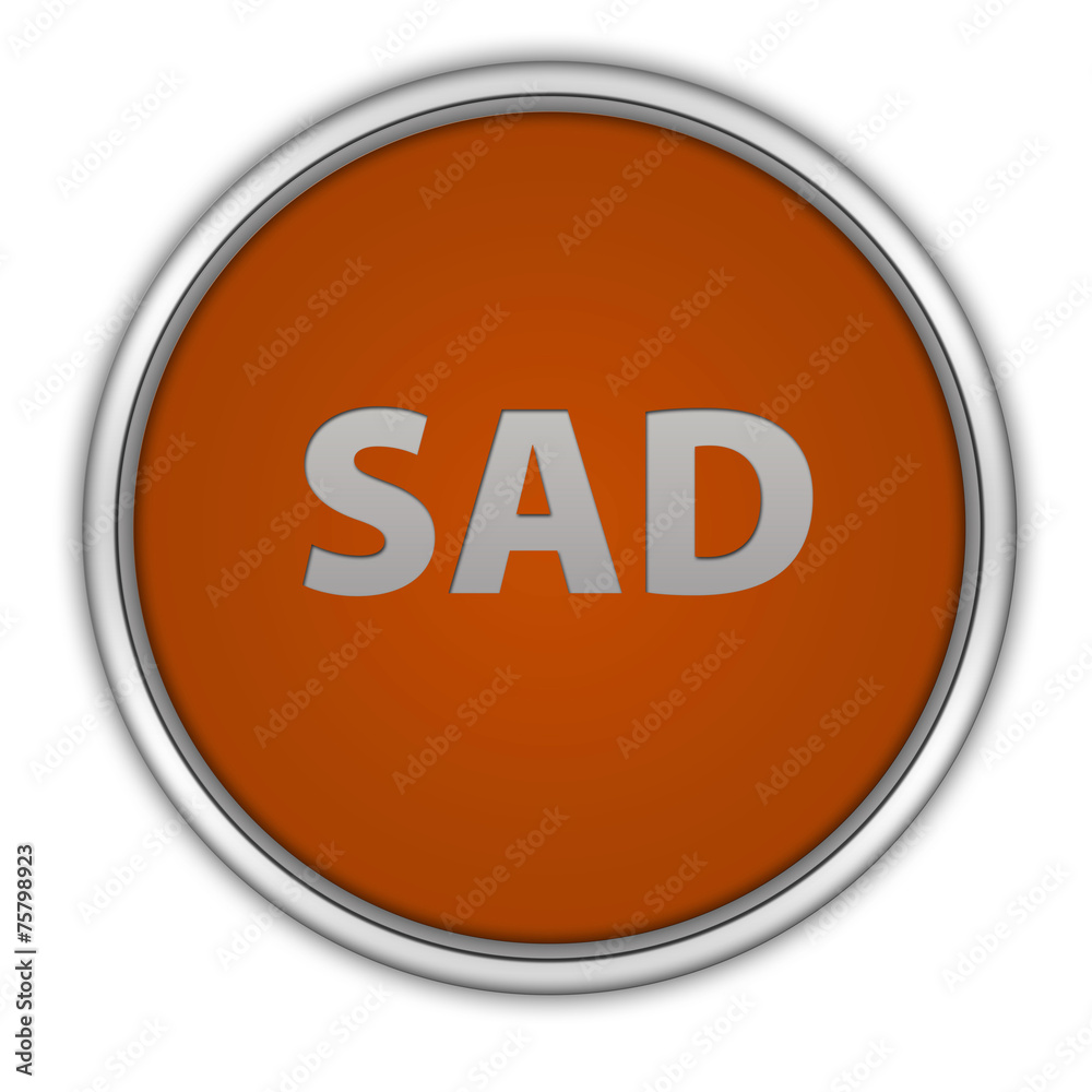 Sad circular icon on white background Sad circular icon on white background