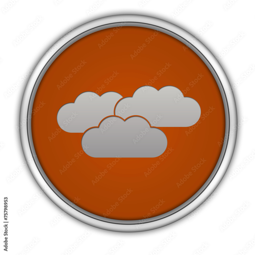 Cloud circular icon on white background Cloud circular icon on white background