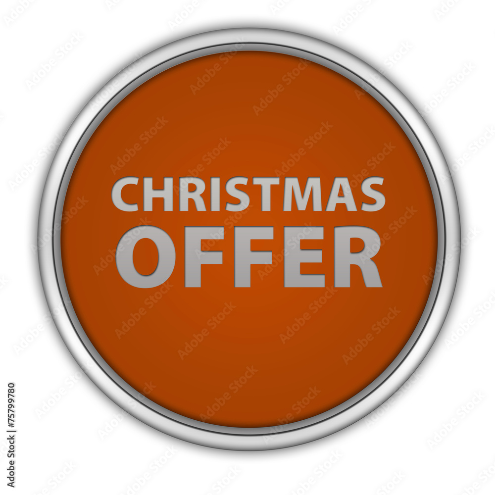 Christmas offer circular icon on white background