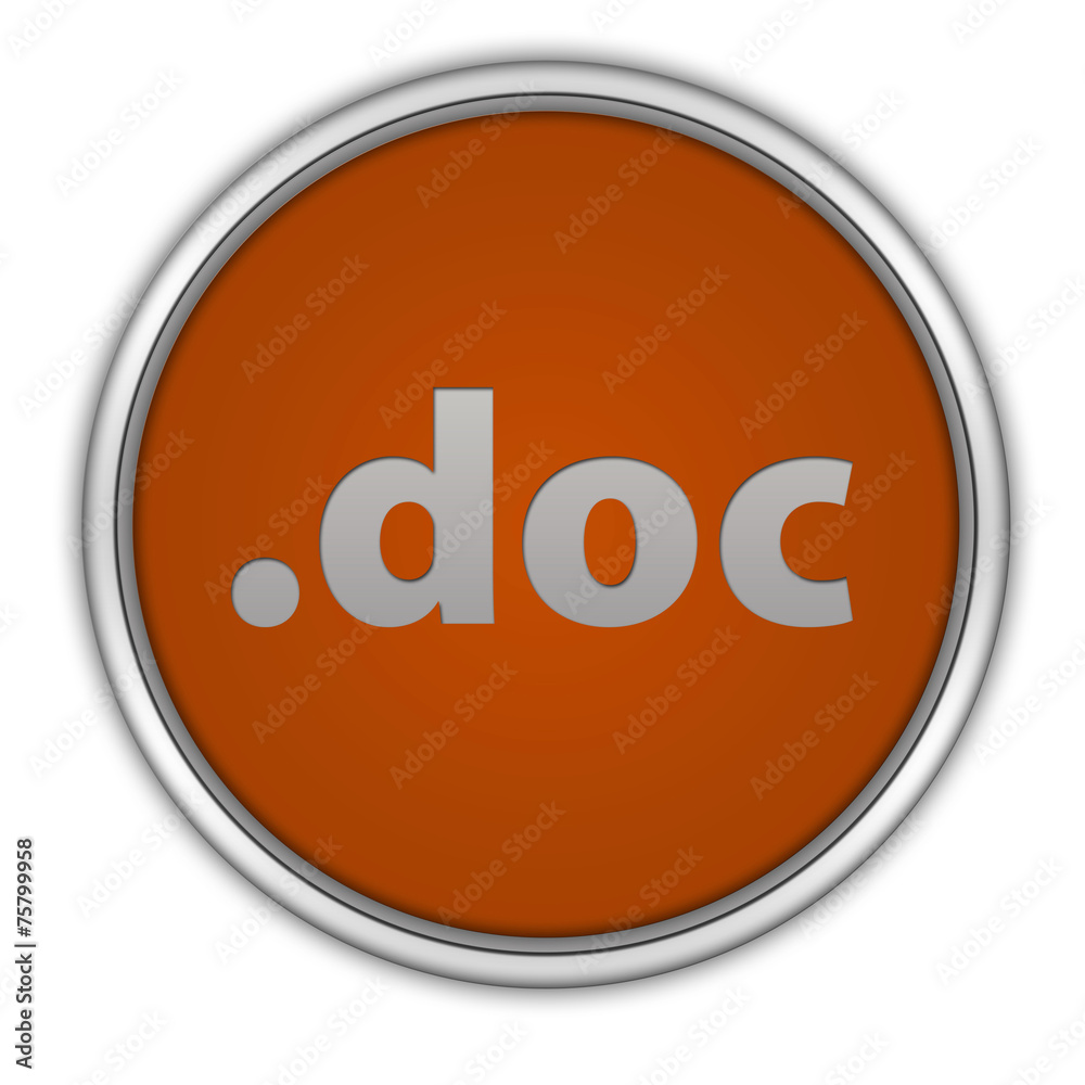 .doc circular icon on white background .doc circular icon on white background