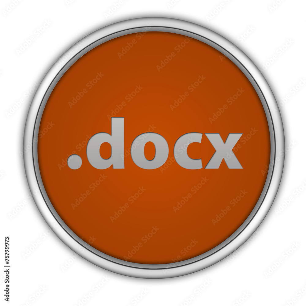 .docx circular icon on white background .docx circular icon on white background