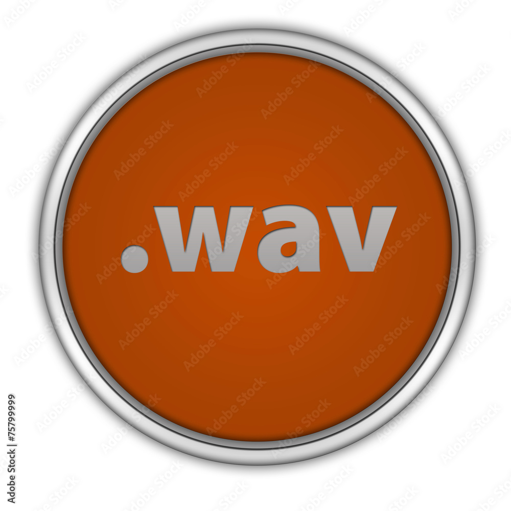 .wav circular icon on white background .wav circular icon on white background