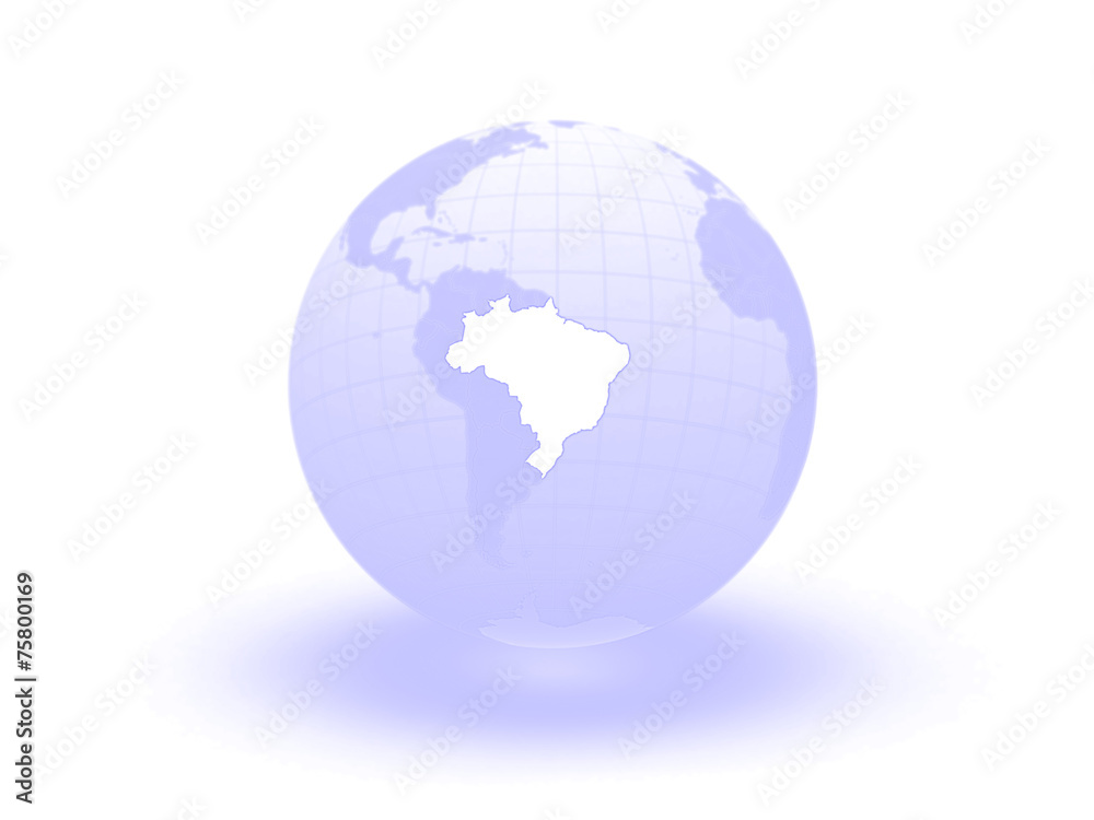 Globe. 3d. Brazil.