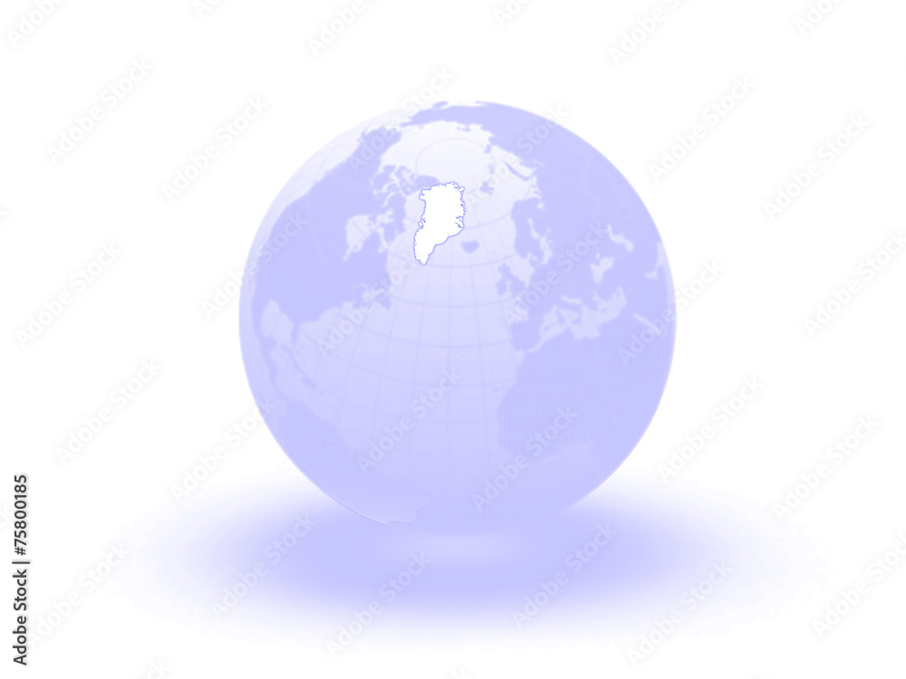 Globe. 3d. Greenland.