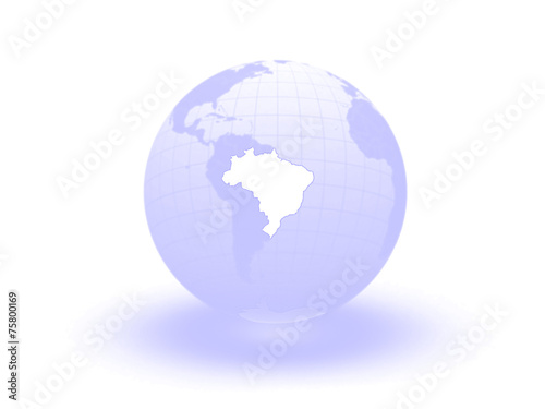 Globe. 3d. Brazil.