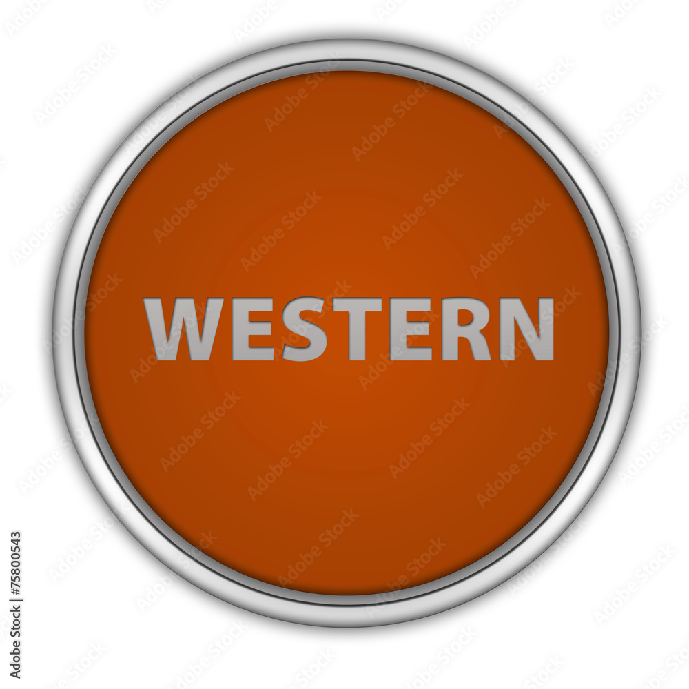 Western circular icon on white background Western circular icon on white background