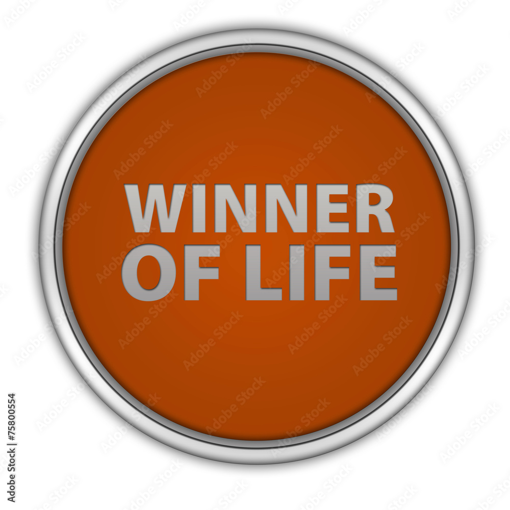 Winner of life circular icon on white background Winner of life circular icon on white background
