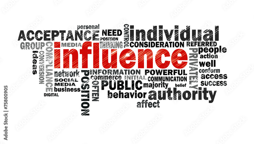 Obraz premium influence word cloud