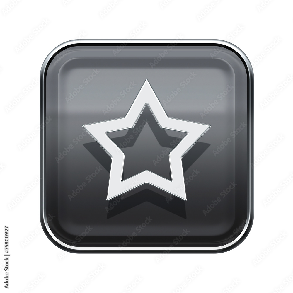 Star icon glossy grey, isolated on white background Star icon glossy grey, isolated on white background