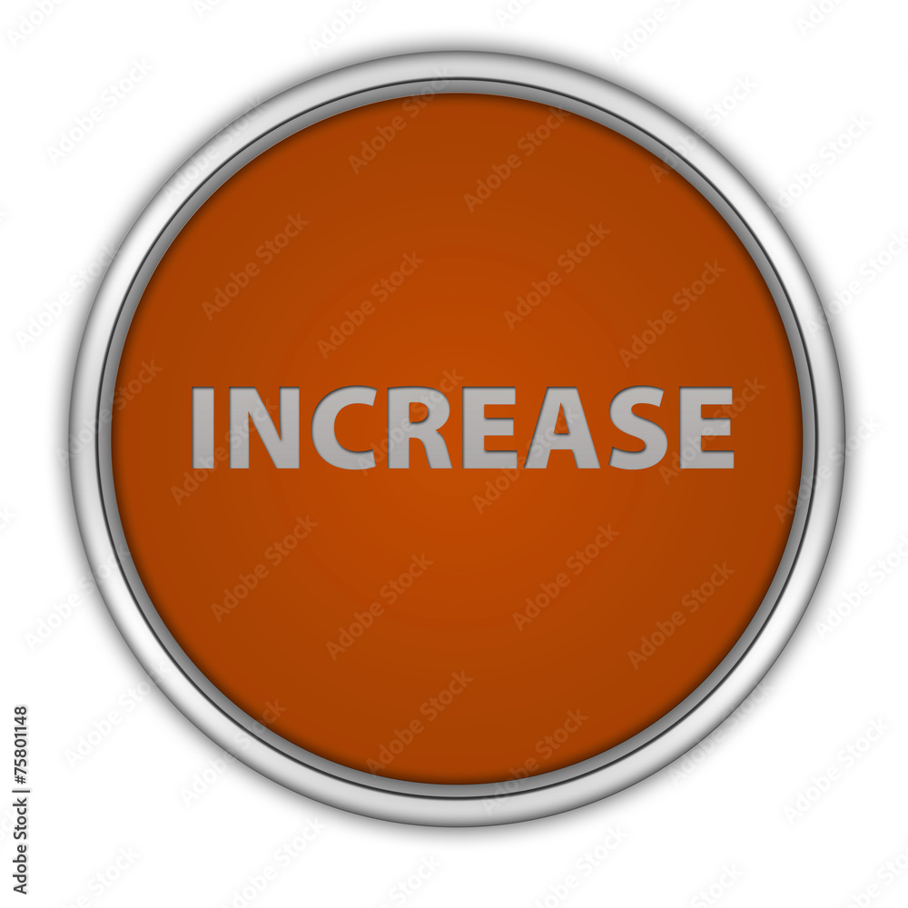 Increase circular icon on white background Increase circular icon on white background