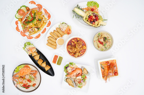 Set of Thai food popular menu