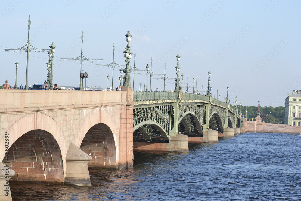 Fototapeta premium Trinity Bridge in St. Petersburg.
