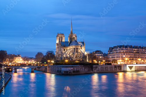 Notre Dame de Paris at dusk, France. © norbel