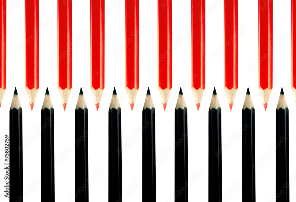 Red and black pencils Red and black pencils