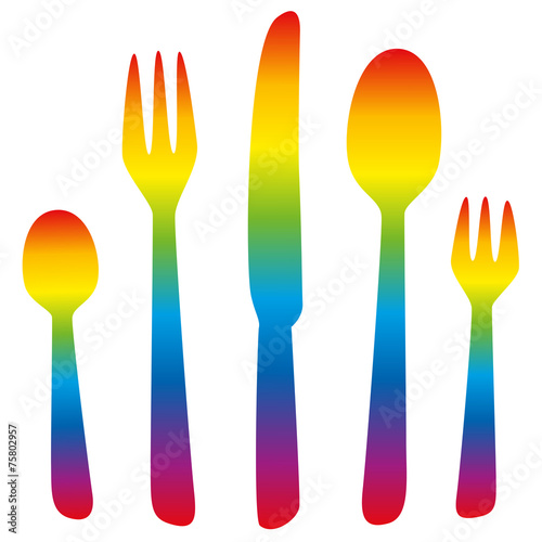 Cutlery Rainbow Colored