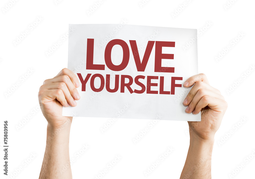 Love Yourself card isolated on white background Love Yourself card isolated on white background