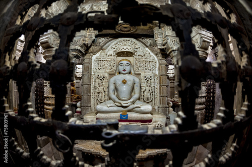 jain buddha statue in jaisalmer, india