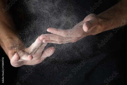 adult man hands work with flour © GCapture