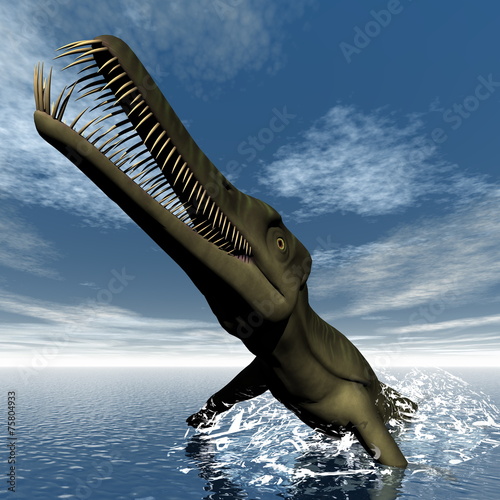 Mesosaurus dinosaur - 3D render photo