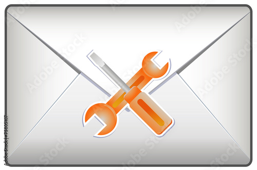 Mail envelpe with tool icons photo