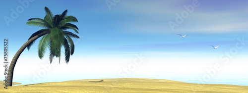 Fototapeta Naklejka Na Ścianę i Meble -  Tropical scenery - 3D render
