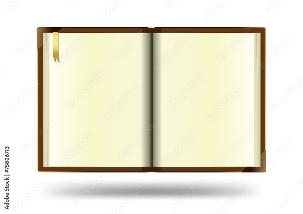 Open notebook with white background