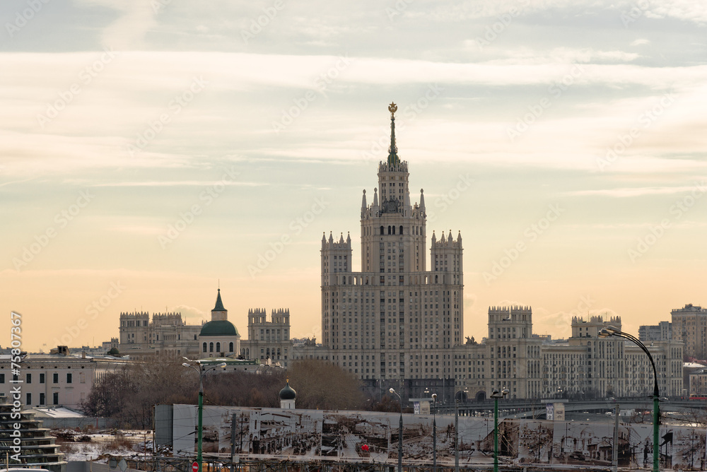 View of Kotelnicheskaya embankment, Moscow View of Kotelnicheskaya embankment, Moscow