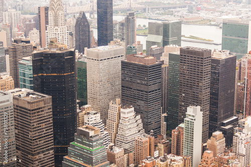 New York Aerial View on a Cloudy Day