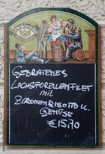 Photography Restaurant menu in German - outdoor bar in Vienna