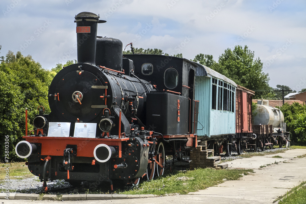 Fototapeta premium Wycofana z eksploatacji lokomotywa parowa