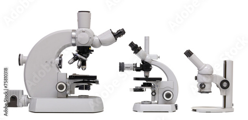 Vintage Microscope family, side view