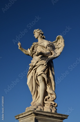 Statue on Ponte Sant Angelo in Rome  Italy