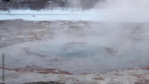 Geyser valley of Haukadalur, South West Iceland. photo