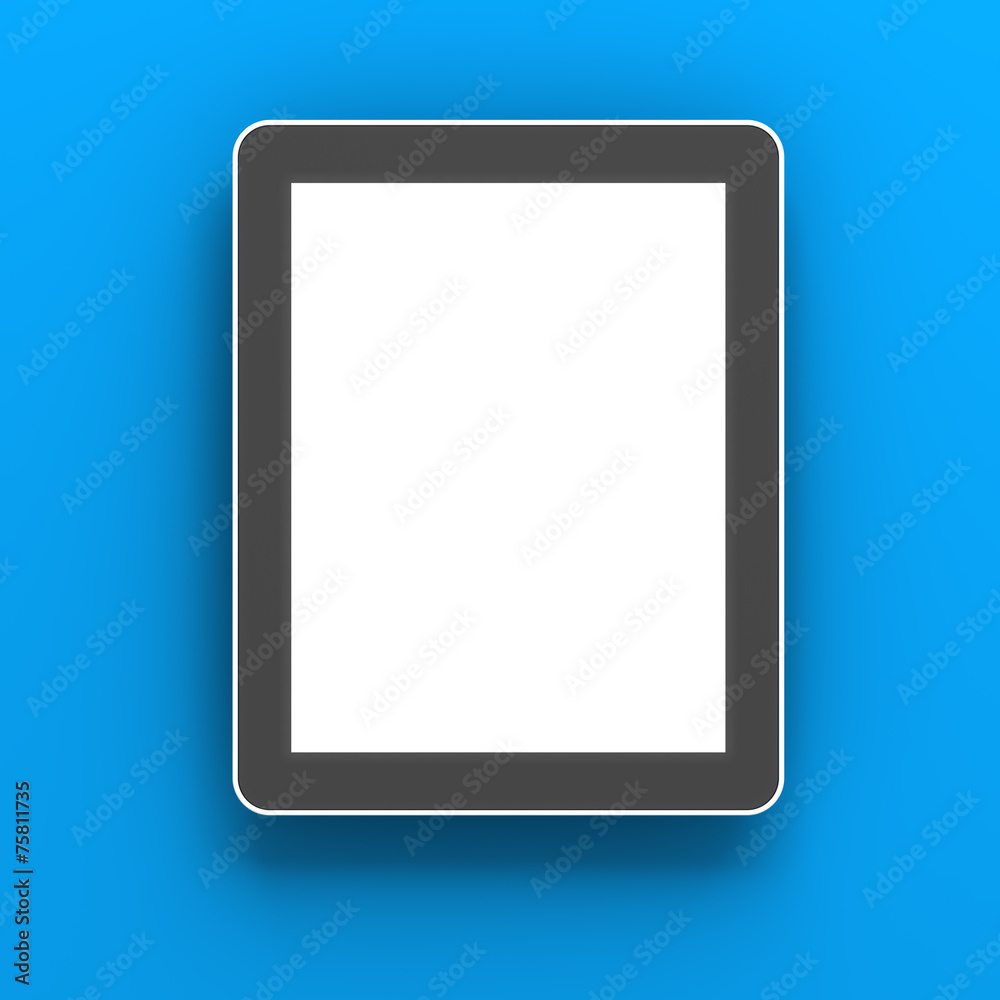 Generic digital tablet against blue background, 3d render Generic digital tablet against blue background, 3d render