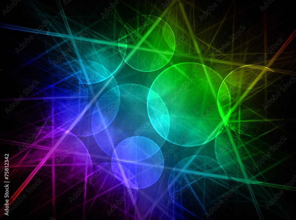 Colorful fractal triangle, digital artwork