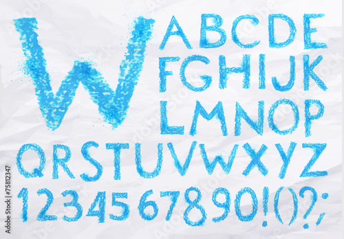 Alphabet pastel blue