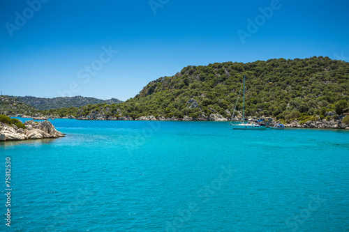 Landscape with blue sea