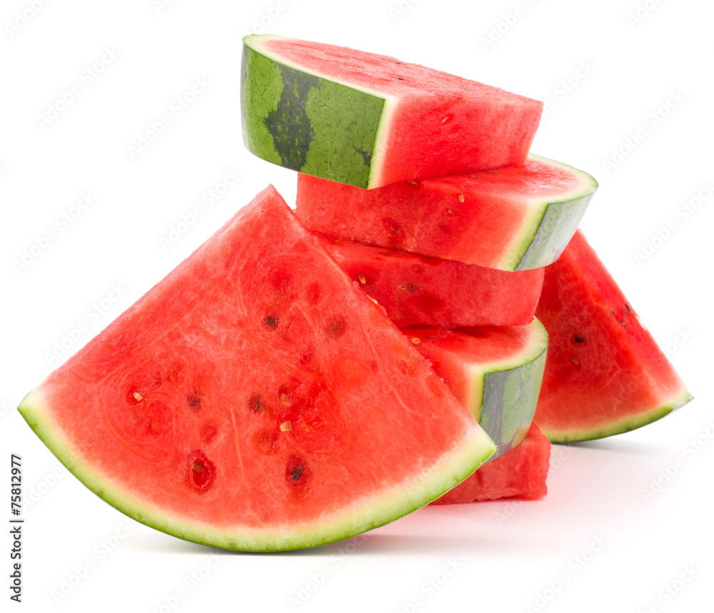 Sliced ripe watermelon isolated on white background cutout Sliced ripe watermelon isolated on white background cutout