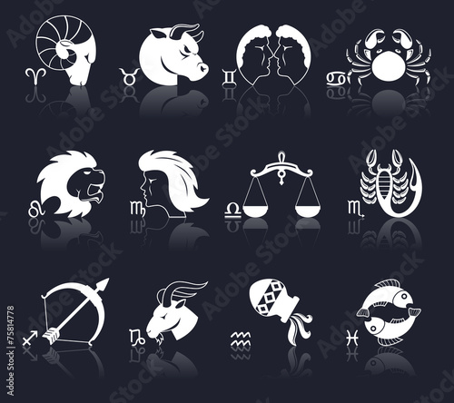 Zodiac Icons White