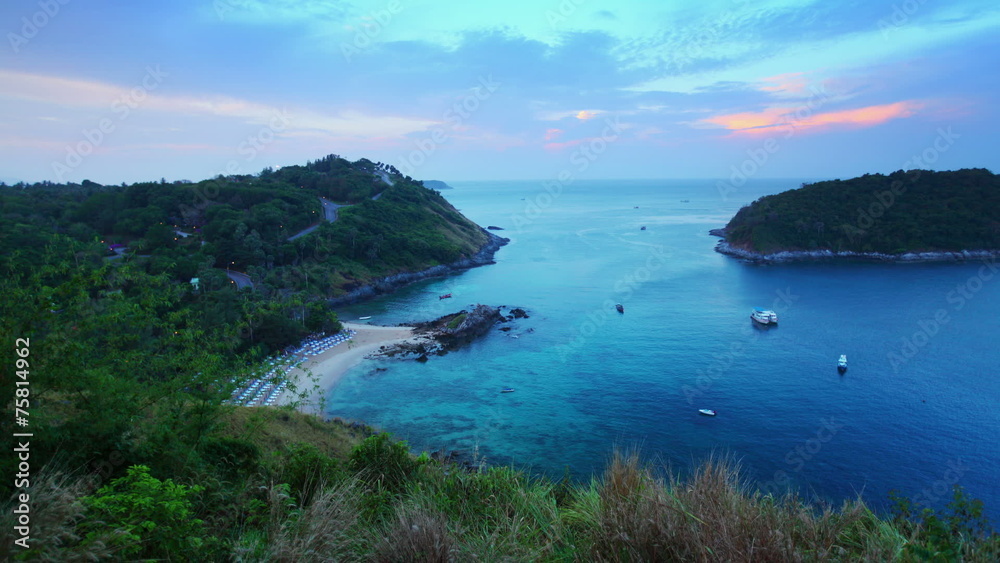 Time lapse of tropical lagoon with beach. Phuket, Thailand Time lapse of tropical lagoon with beach. Phuket, Thailand